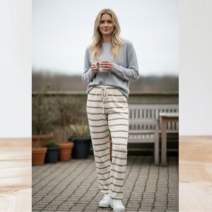 Madewell MWL Striped Pajama Pants‎ Cream Multicolor Lounge Pants Size M